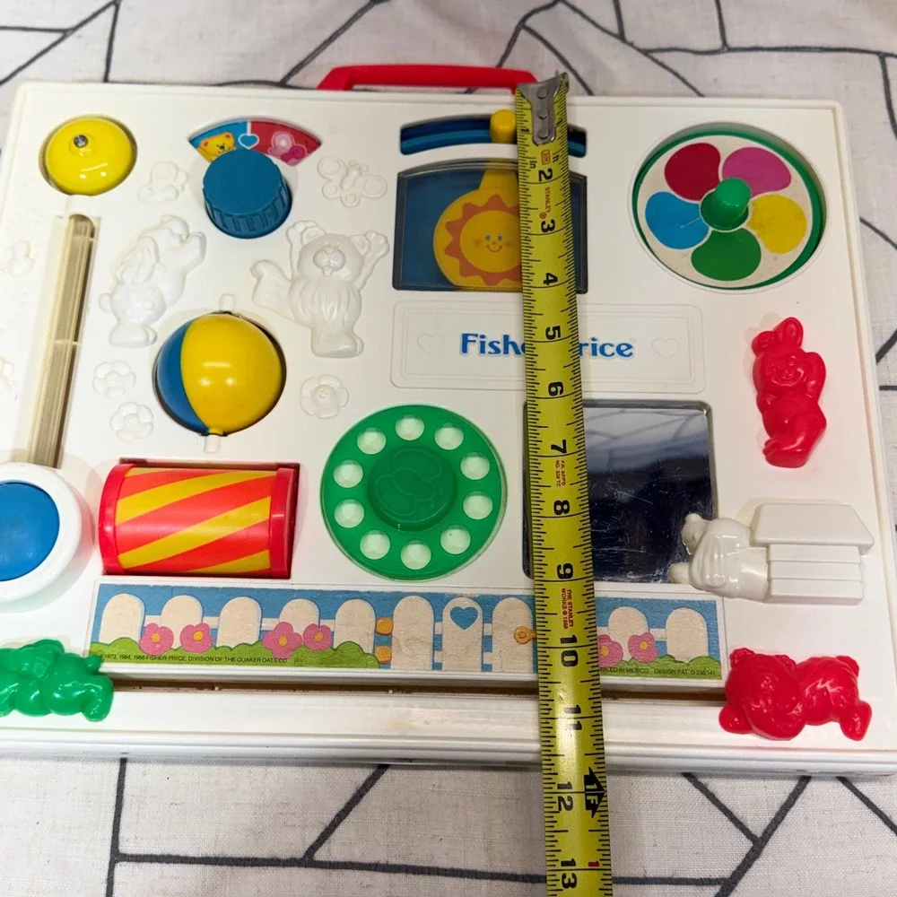 Fisher-Price Activity Center One Size White Vintage 1988 Crib Toy Sensory Board